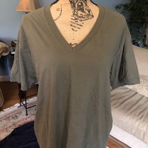 American Apparel Green V-neck